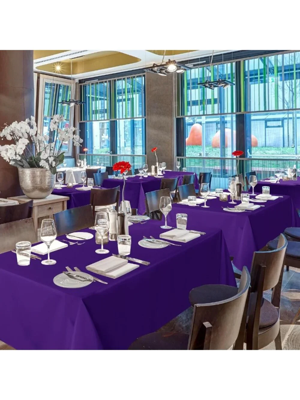 Purple Rectangle Tablecloths - 8 Pack for 8 Foot Tables, Party & Event Decor